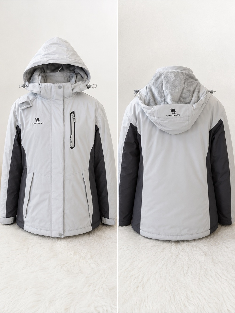 Camel Crown Women’s M Waterproof Windproof Winter Jacket Gray - Picture 4 of 4